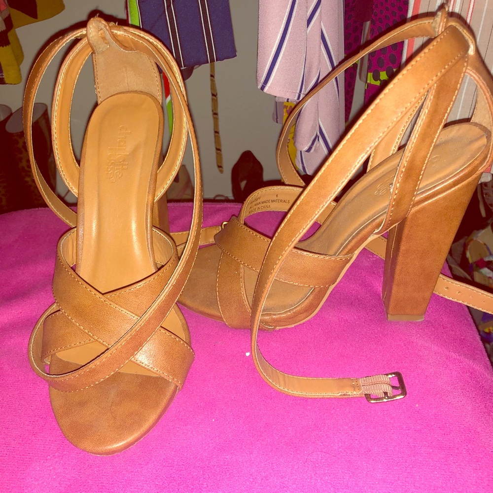 Brown Chunky, Strappy Heels